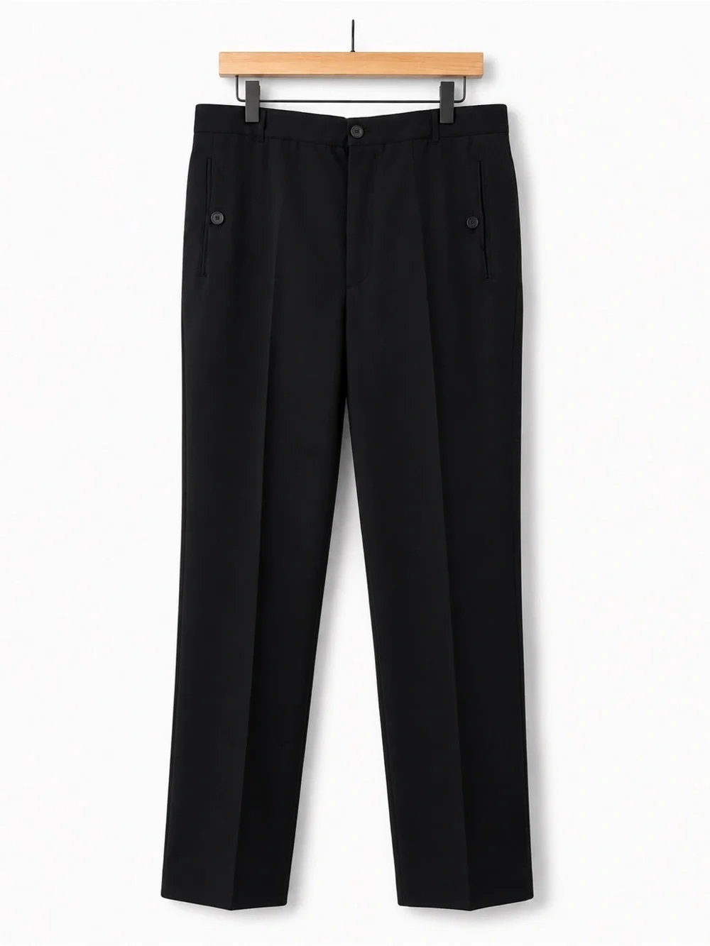Gucci Men’s Black Wool Tailored Trousers Side Adjusters Made in Italy 🇮🇹